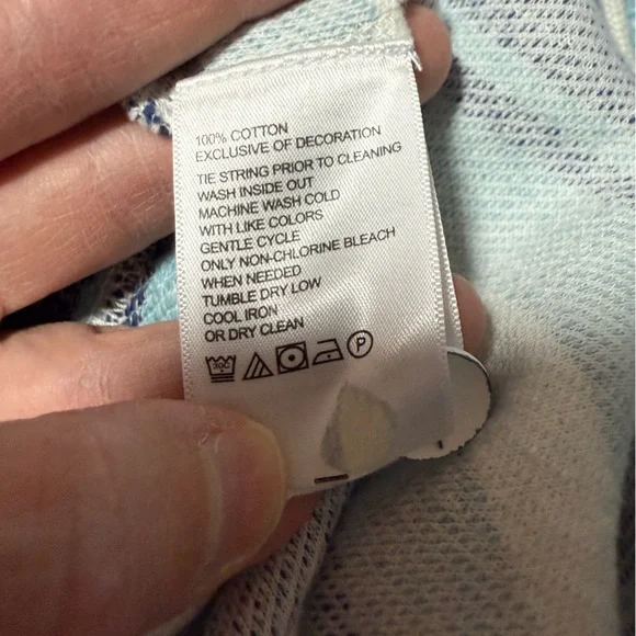 Tommy Bahama Blue and White Striped Baja Cotton Hoodie - Picture 10 of 11